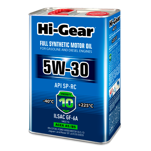 Hi-Gear 5W-30 ACEA A5/B5  API SP-RC ILSAC GF-6A Масло моторное синтетическое, 4 л