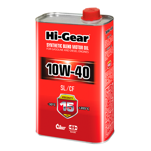 Hi-Gear SAE 10W-40   API SL/CF Масло моторное полусинтетическое, 1 л
