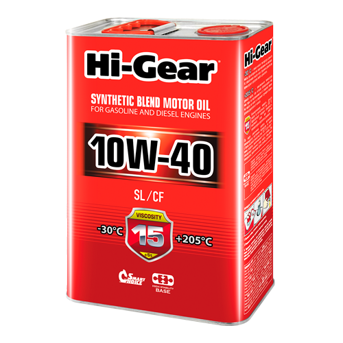 Hi-Gear SAE 10W-40   API SL/CF Масло моторное полусинтетическое, 4 л