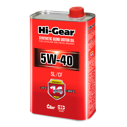 Hi-Gear SAE 5W-40   API SL/CF Масло моторное полусинтетическое, 1 л