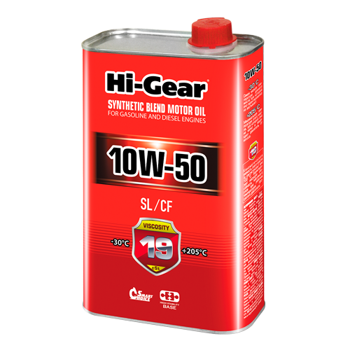 Hi-Gear SAE 10W-50   API SL/CF Масло моторное полусинтетическое, 1 л