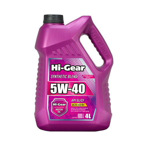 Hi-Gear 5W-40 API SL/CF ACEA A3/B4 Масло моторное полусинтетическое, 4 л