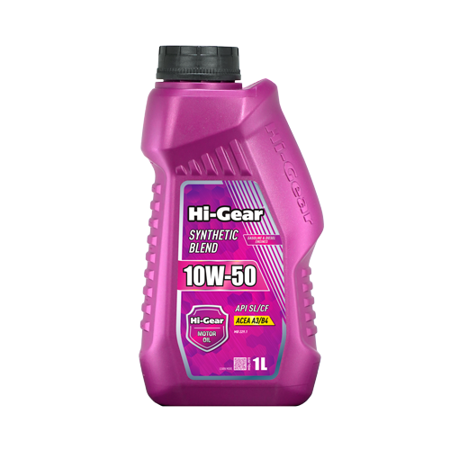 Hi-Gear 10W-50 API SL/CF ACEA A3/B4 Масло моторное полусинтетическое, 1 л